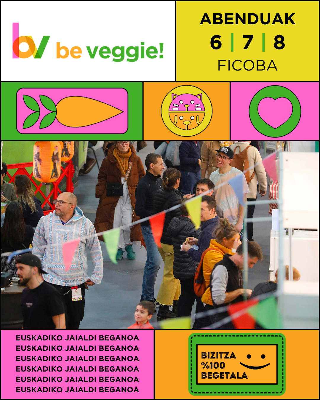 Be Veggie 2025 kartela — Euskadiko jaialdi beganoa Ficoban